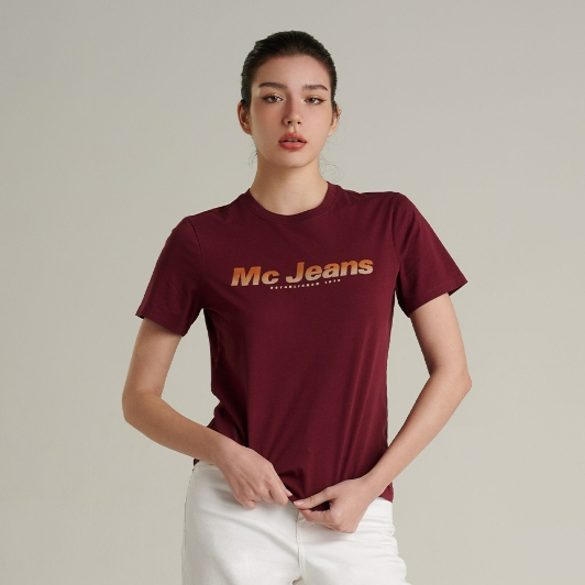 Mc JEANS (แม็คยีนส์) เสื้อยืดผู้หญิง เสื้อยืดแขนสั้น ทรงเรกูลาร์ Regular Fit T-Shirt  มีให้เลือก 2 สี MTTZA44