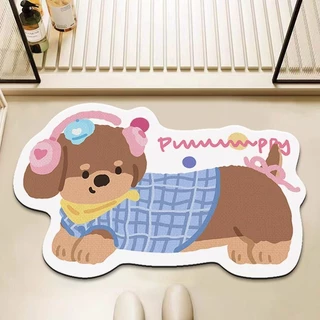 COJOYE พรมห้องน้ํา🐶พรมเช็ดเท้าลายการ์ตูน 50x80cmแผ่นดูดซับโคลนไดอะตอม กันลื่น PU-แห้งไ
