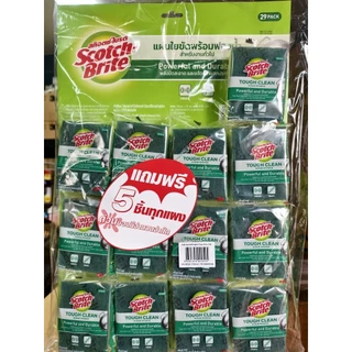 สก๊อตช์-ไบรต์ใยขัดพร้อมฟองน้ำเล็ก 3x4 นิ้ว แพ็ค 24 ชิ้นแถมฟรี5ชิ้นในแผง**กดสั่งครั้งละไม่เกิน5แผง**