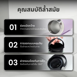 Russell Taylors HYDRO Water Bottle (530ml/18oz) ขวดน้ำ ปราศจาก BPA มีฉนวนกันความร้อน ป้องกันการรั่วไหล SS304