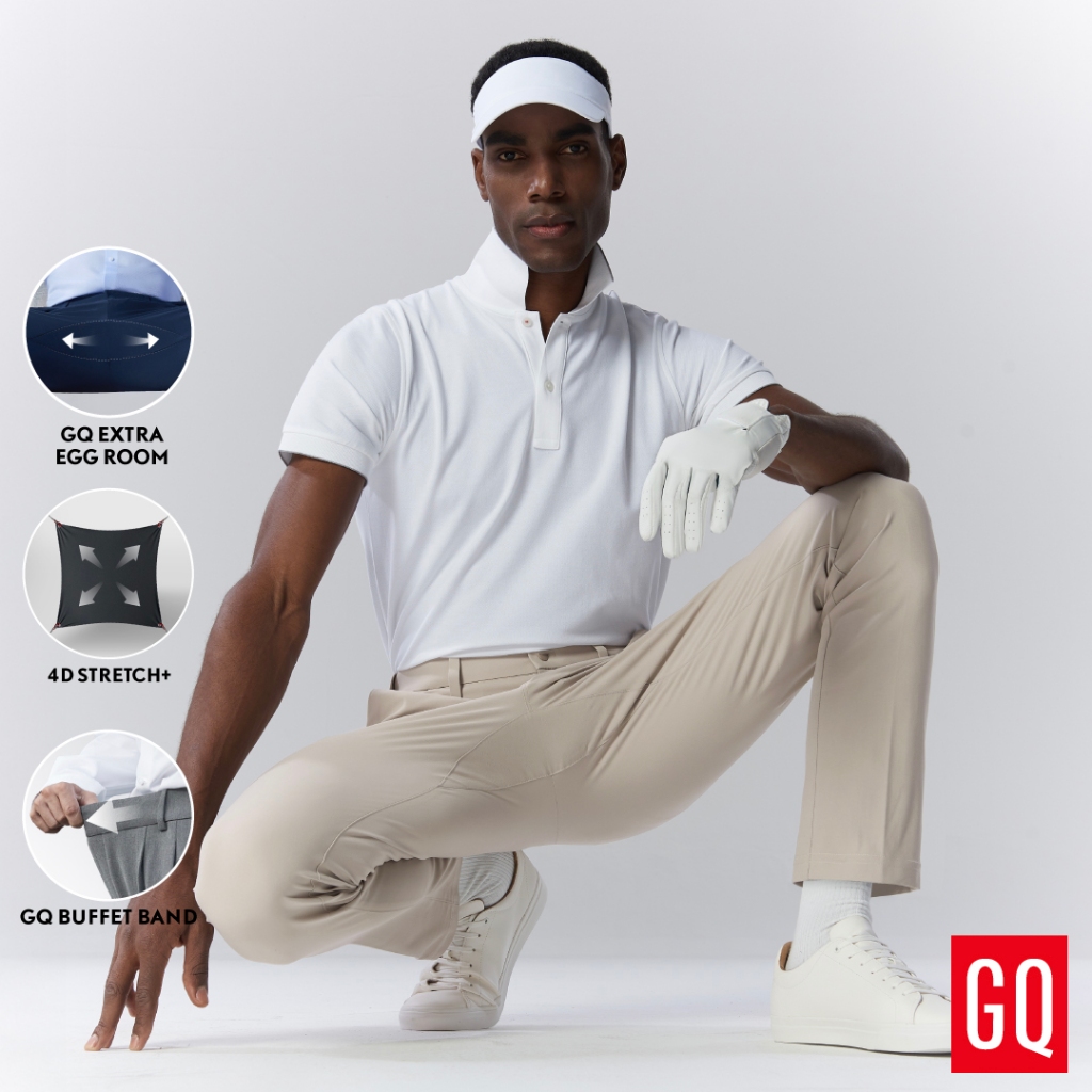 GQ Performance Pants™ กางเกงเป้าใหญ่ ไข่ไม่เบียด กางเกงผู้ชายทรงตรง สีเบจ 3in1 ใส่ทำงาน ใส่เที่ยว ใส่ออกกำลังกาย