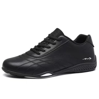 รองเท้าผ้าใบสีดำ รองเท้าวิ่งหนัง ขนาด แฟชั่นลำลอง 39-44