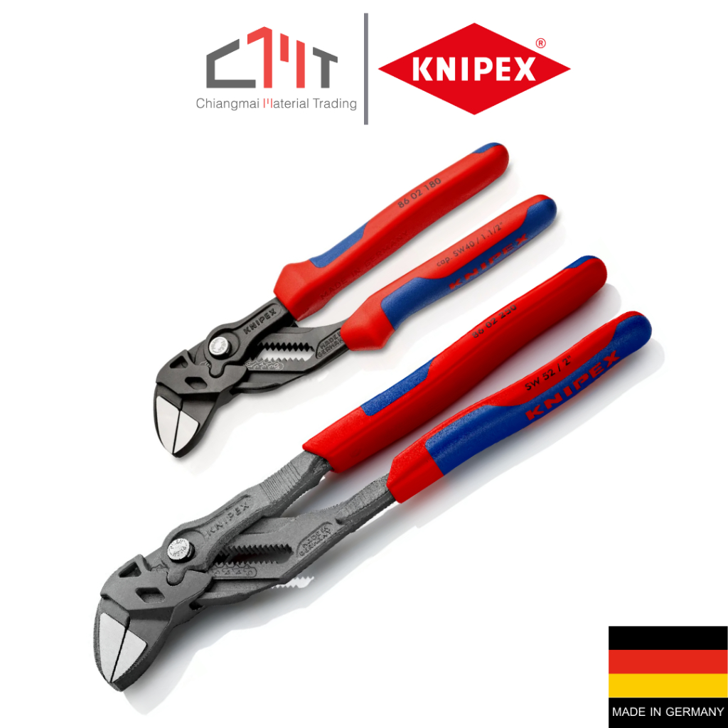 KNIPEX ประแจคอม้า ตัวรมดำ ด้ามหนา 7",10" No.86 02 180/86 02 250