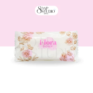 สบู่โรงแรม Flora Soap ขนาด 8 กรัม【100 ก้อน】สำหรับโรงแรม รีสอร์ท สปา และห้องพักในอพาร์ทเม้นท์ โรงพยาบาล