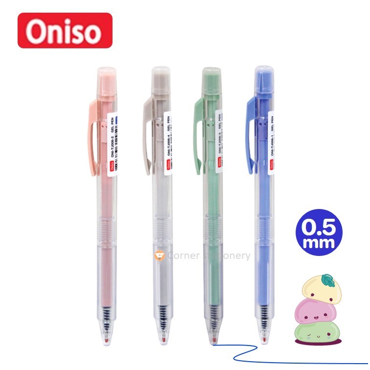 ปากกาเจล oniso รุ่น mochi โมจิ TJ006 หมึกน้ำเงิน 0.5 มม.เขียนลื่น แห้งไว ปากกาโอนิโซะ 1 ด้าม