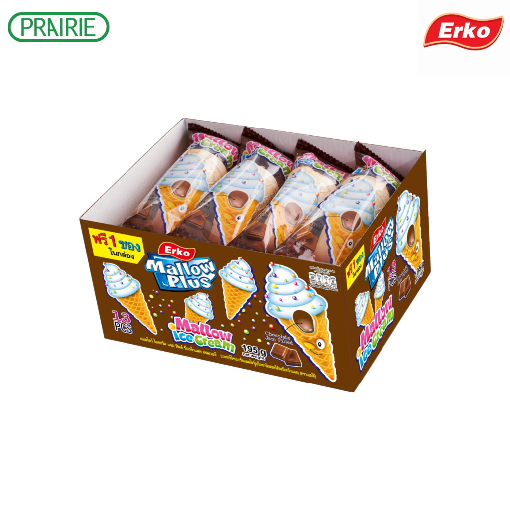 เออโก้ แมลโลว์ ไอศกรีม ช็อกโกแลต 15ก.12+1 / Erko Mallow Ice Cream Chocolate 15g.12+1