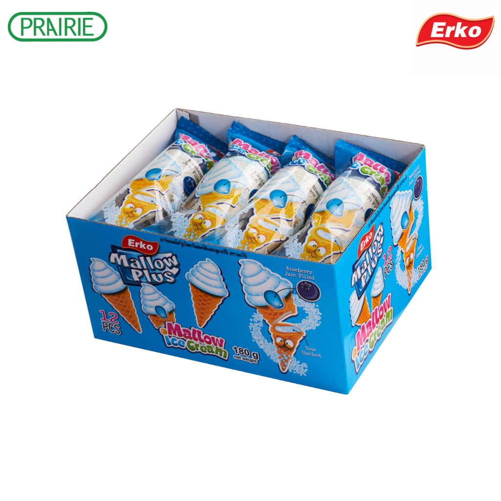 เออโก้ แมลโลว์ไอศกรีม บลูเบอร์รี 15ก. 12+1 / Erko Mallow Ice Cream Blueberry15g. 12+1