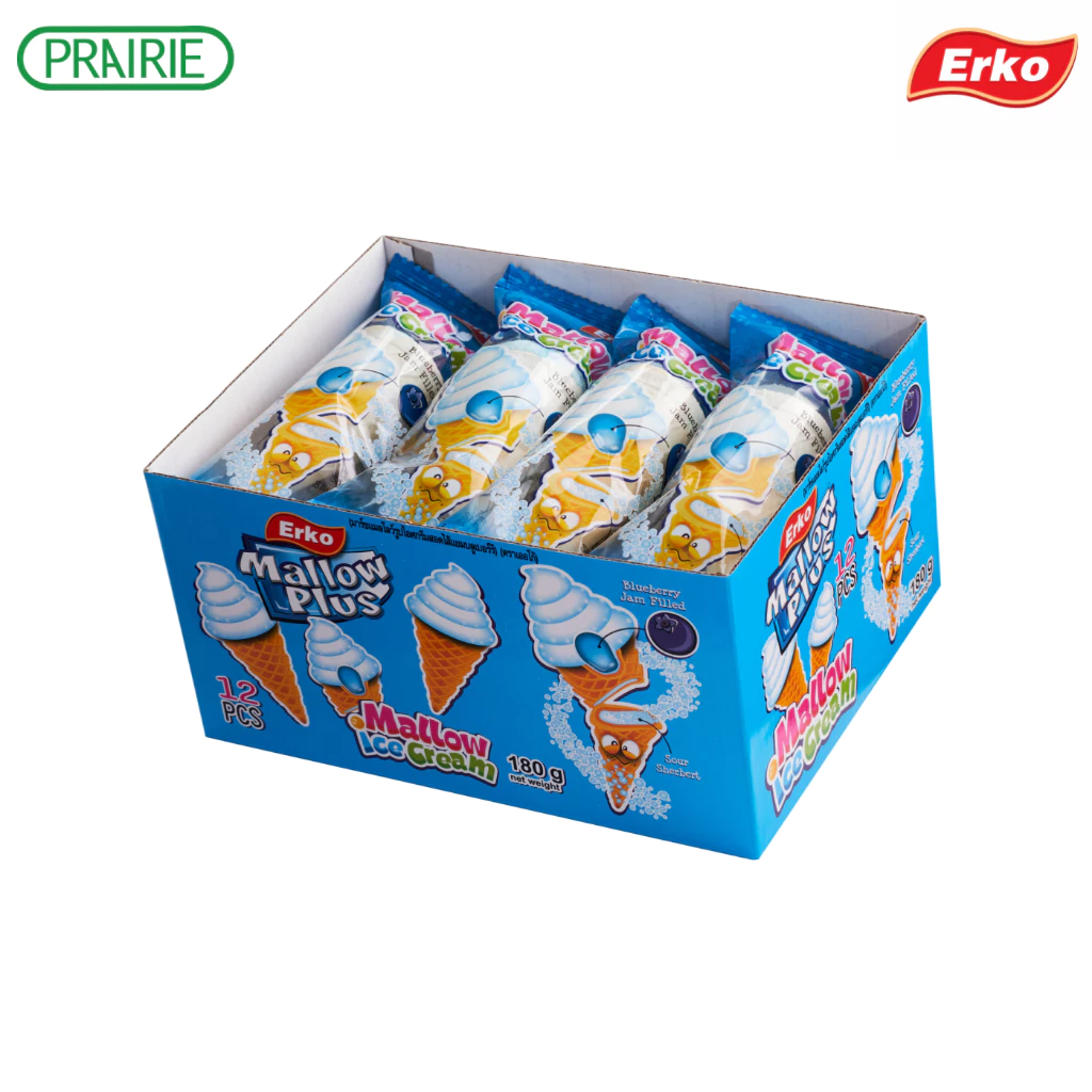เออโก้ แมลโลว์ไอศกรีม บลูเบอร์รี 15ก. 12+1 / Erko Mallow Ice Cream Blueberry15g. 12+1