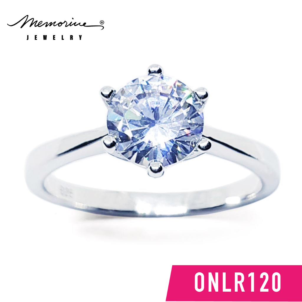 Memorine Jewelry แหวนเงินแท้ 925 ฝังเพชรสวิส (CZ) : ONLR120