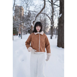 G02 Gloves Fur Rimmed ถุงมือกันหนาวบุขน ถอดนิ้วเล่นโทรศัพท์ได้