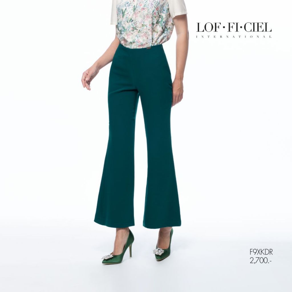 LOF-FI-CIEL Woman's pants Jubili Disco กางเกงผู้หญิง ขายาว ปลายขากว้าง สีเขียว F9XKDR
