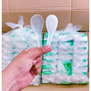 ช้อนข้าว ช้อนสั้น พลาสติก เล็ก สีขาวขุ่น - ใส ยี่ห้อSB ยกหิ้…