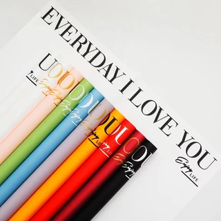 กระดาษห่อช่อดอกไม้กันน้ำ 20แผ่น/แพ็ค 58*58ซม ลายทูโทนขอบทองหลากหลายแบบ สำหรับดอกของขวัญและงานครบรอบ
