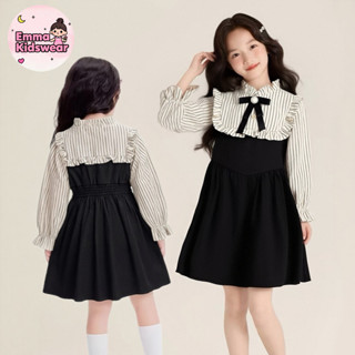 💗EK👧🏻เดรสเด็กผู้หญิง ชุดเดรสเจ้าหญิงสไตล์เกาหลี แนวสไตล์นักเ…