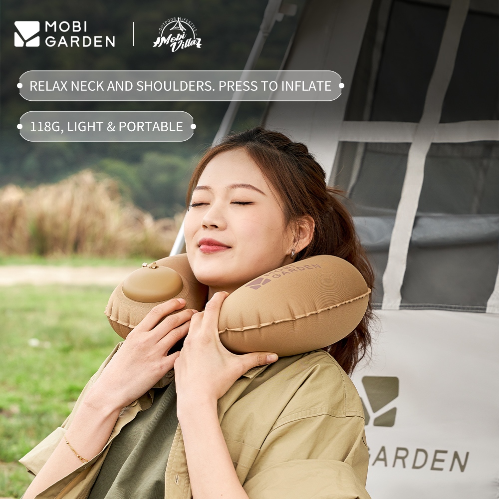MOBI GARDEN หมอน U ท่องเที่ยว อัดลมง่าย เก็บพกพาสะดวก อุปกรณ์แคมป์ปิ้ง