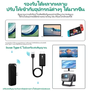 MAGICTECH HDMI Wireless อะแดปเตอร์สำหรับแล็ปท็อปโปรเจคเตอร์ต่อจอใร้สาย1080p type c to HDMI