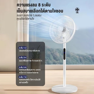 พัดลมตั้งพื้น พัดลม 18 นิ้ว ปรับระดับได้ 8 ระดับ พัดลมรีโมต เสียงเงียบ ใบมีด 5 ใบ Stand Fan พร้อมฟังก์ชั่นจับเวลา