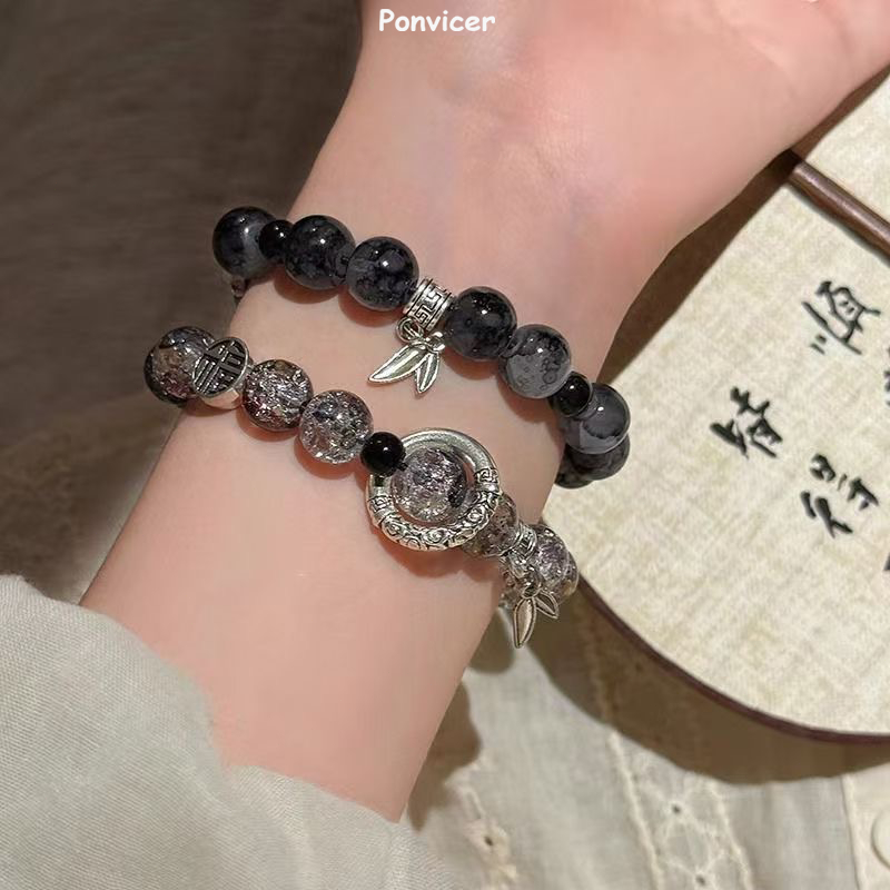 【COD】สร้อยข้อมือสไตล์จีนใหม่แบบยูนิเซ็กซ์ สร้อยข้อมือลูกปัดแตกน้ำแข็ง สร้อยข้อมือไฮเอนด์เฉพาะกลุ่ม