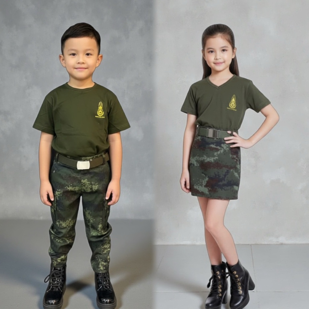 (รหัสNT)ชุดลำลองทหารเด็ก ชุดอาชีพเด็กในฝัน ใส่ได้ทั้งเด็กหญิงและเด็กชาย