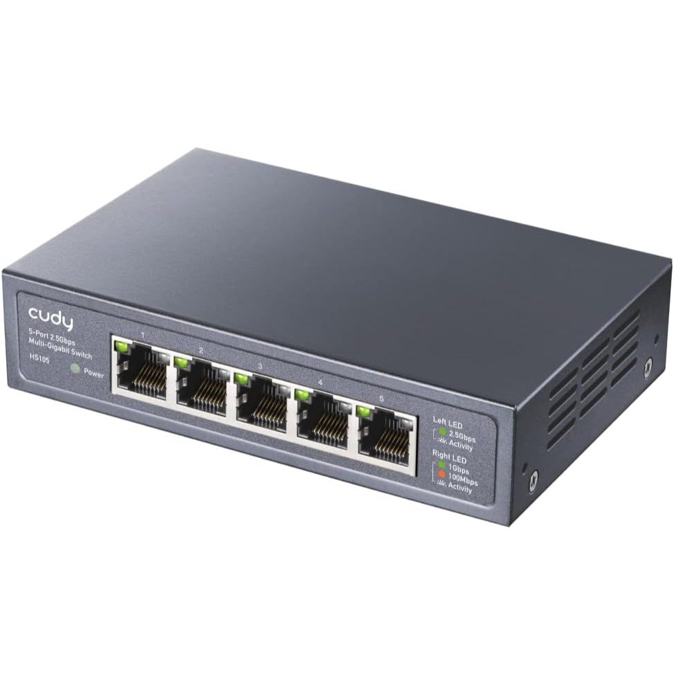 Cudy 5-Port Multi-Gigabit Ethernet Switch, Full 2.5Gbps Ports