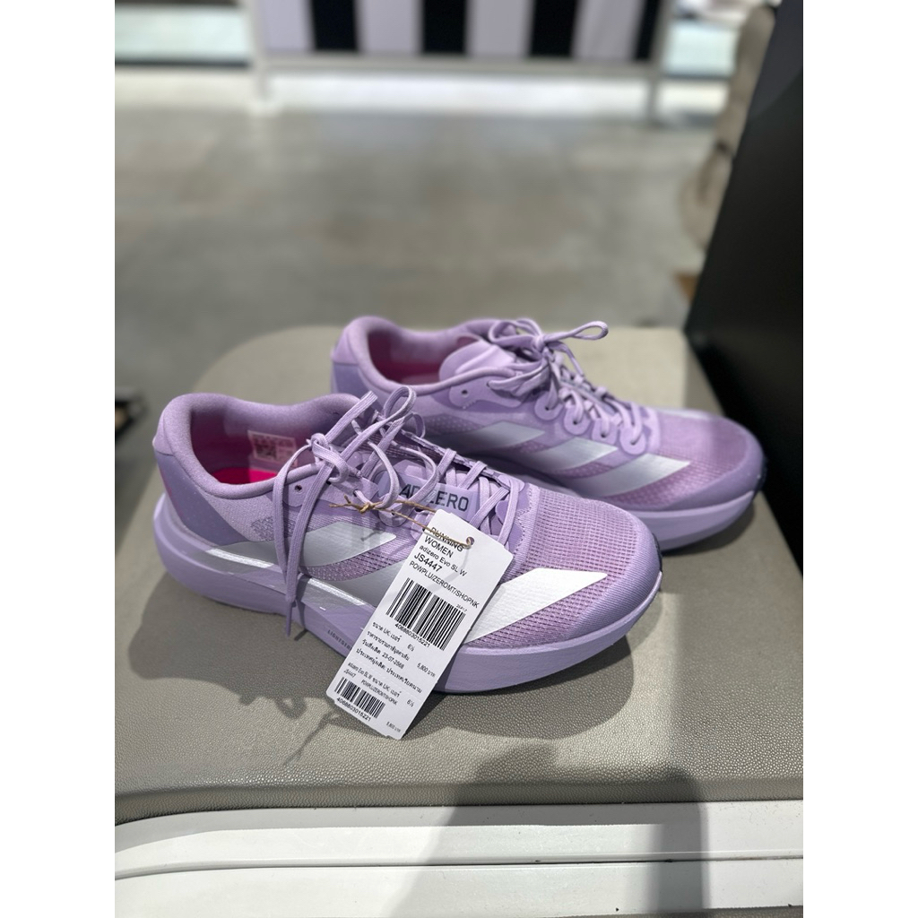 มือ2 ทักแชทขอดูรูปได้ค่ะ รองเท้าวิ่ง Adidas Adizero Evo SL น้ำหนักเบา สไตล์มินิมอล สีม่วง เบอร์6.5