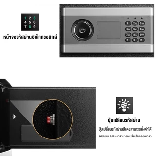 ตู้เซฟ ตู้เซฟกันไฟ Safety Box ตู้เซฟขนาดเล็กขนาด(35x25x25 cm) รหัสผ่าน ลายนิ้วมือ เหล็กกล้าคาร์บอน รับประกัน5ป