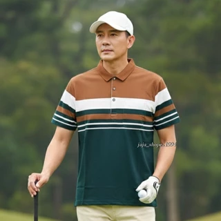 เสื้อโปโลสุภาพ ผู้ชาย แขนสั้น ใส่สบาย ไม่ร้อนผ้าระบายอากาศดีเรียบหรูดูดีทุกโอกาส