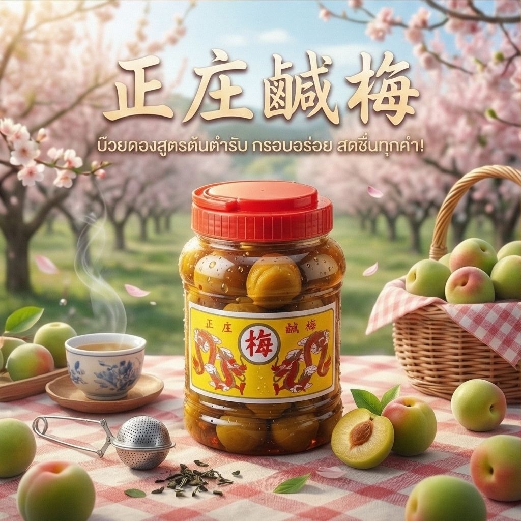 🍑SDragon บ๊วยดอง ตรา มังกร (ฝาสีแดง) ขนาด เล็ก A5,กลาง A4.🍑 - รูปที่ 2