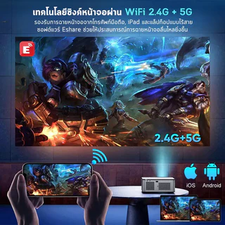 GOOJODOQ เครื่องฉายภาพ โปรเจคเตอร์ Projector Full Hd 1080p 15500 Lm รองรับ Android Wifi 8k 700Ansi