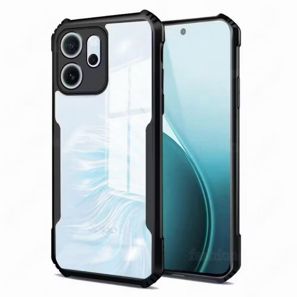 HHL เคสขอบดำหลังใส สำหรับ Oppo Reno15F Reno15Pro Max กันกระแทก เคสใส