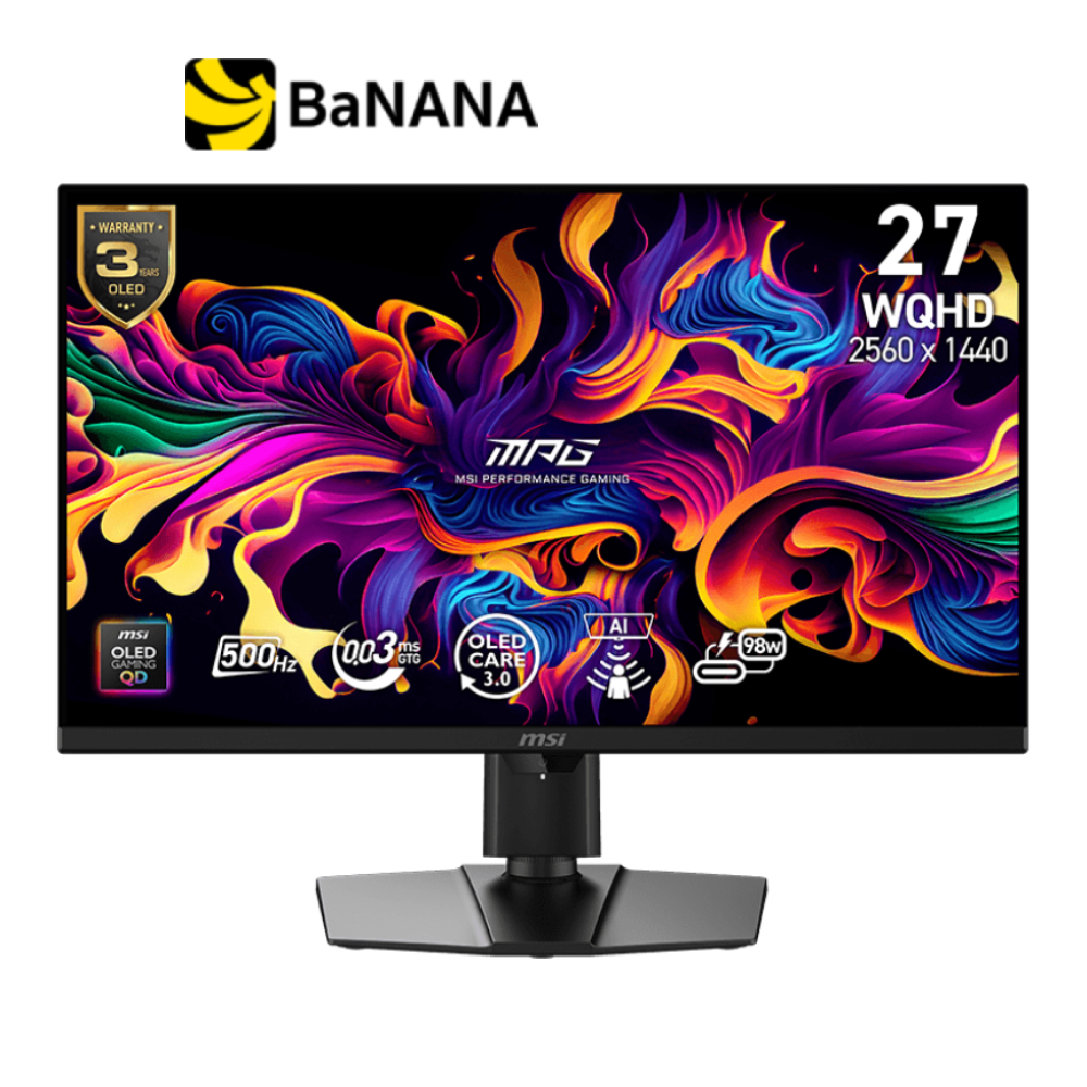 จอมอนิเตอร์ MSI MPG 271QR QD-OLED X50 Gaming Monitor (QD-OLED 2K 500Hz) by Banana IT