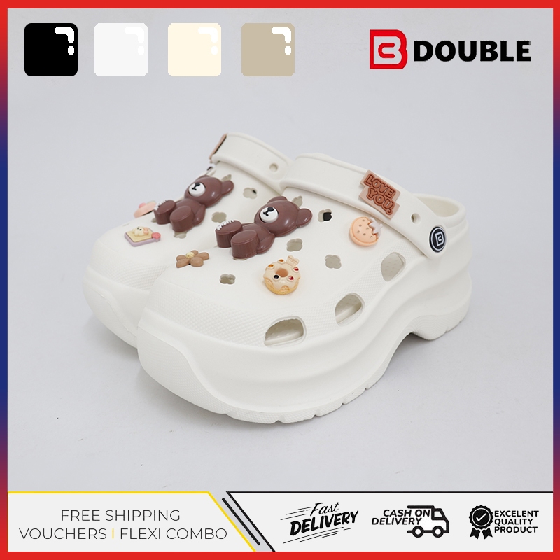 BB Double รองเท้าชายหาด EVA คุ้มค่า รองเท้าหลุมลื่นไถลสำหรับบกญิงชายหาด ออกแบบมาสำหรับการใช้งานบนชายหาด ให้ความสะดวกสบาย