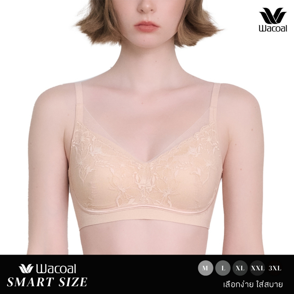 Wacoal Smart Size บราไร้โครง สอดPAD บาง 7 มิล รุ่น WB5Y04 สีเบจ (BE)