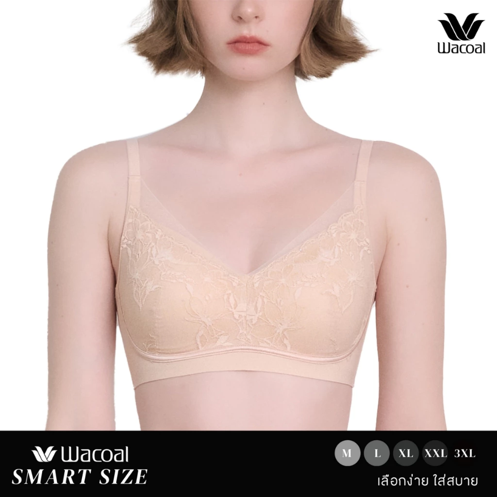 Wacoal Smart Size บราไร้โครง สอดPAD บาง 7 มิล รุ่น WB5Y04 สีเบจ (BE)