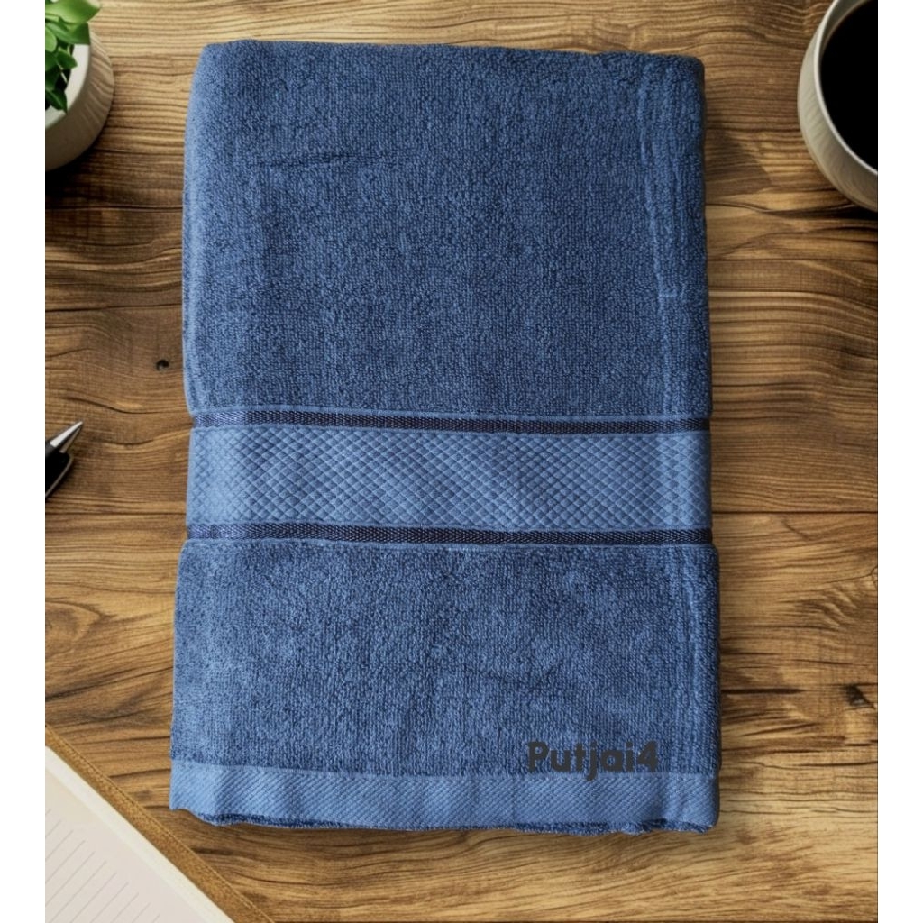 ผ้าขนหนูเช็ดตัว​cottonแท้ รุ่นจัมโบ้สีโทนพื้น​ พรีเมี่ยมทอเส้นด้าย​คู่​ หนานุ่ม ซับน้ำดี ขนาด 90*150CM - รูปที่ 7