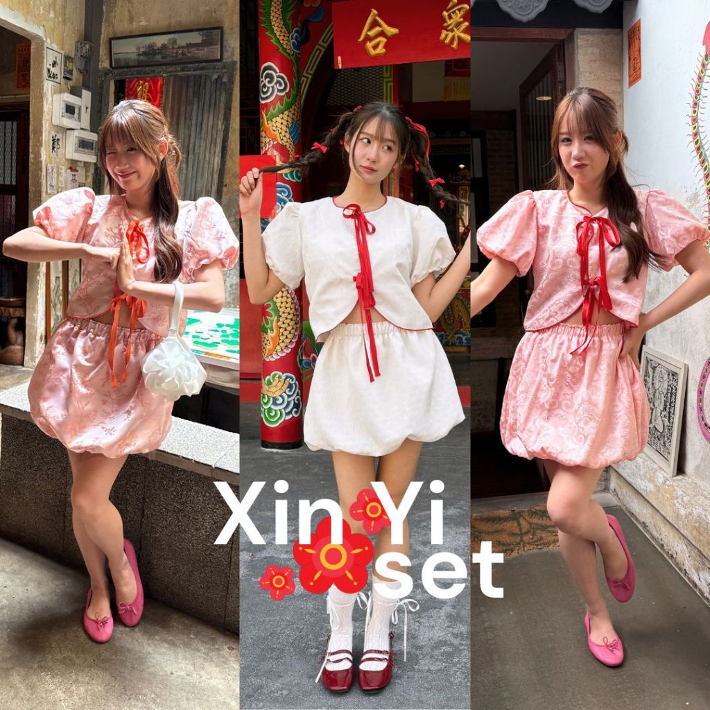XIN YI BALLOON 2025 ชุดเซ็ตตรุษจีน 2025 เสื้อพร้อมกระโปรง