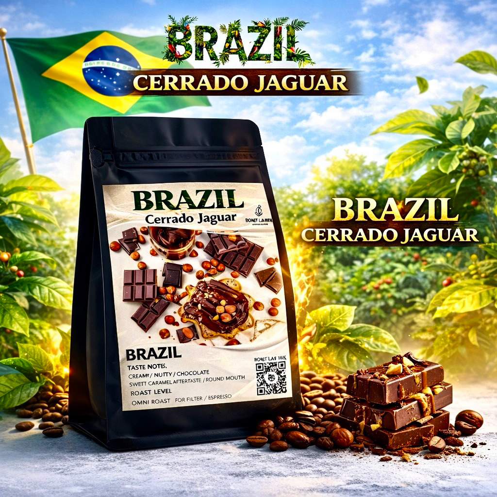 Roast.Lab.BKK เมล็ดกาแฟคั่ว Brazil Cerrado Jaguar Pulped Natural process