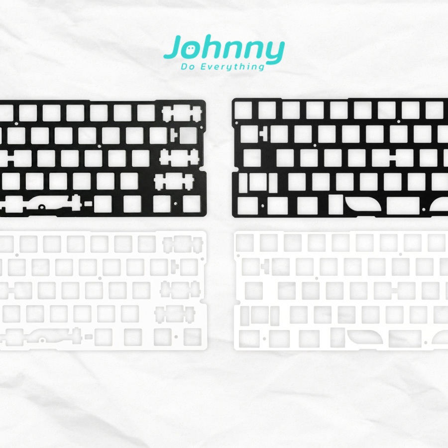 (พรีออเดอร์) Johnny60HE Plate รุ่น v1 สำหรับประกอบคีย์บอร์ด Venom 60 HE เพลท วัสดุ FR4 สีขาว/ดำ