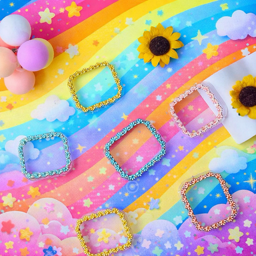 ZMZ-เคสนาฬิกา Smartwatch เคสแข็งไม่มีจอประดับดอกไม้ เคสดอกไม้ ขนาด 41mm (S10)42mm 45mm 46mm