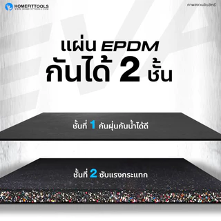 HFT แผ่นยางปูพื้น Rubber Tile รุ่น P1 หนา 25mm. แผ่นปูพื้นออกกำลังกาย แผ่นพื้นฟิตเนส - Homefittools