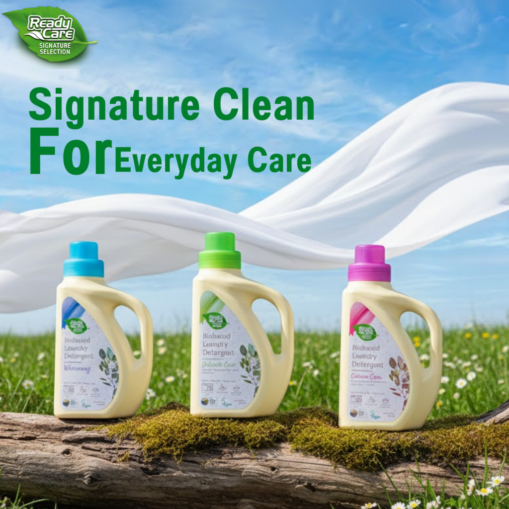น้ำยาซักผ้า ไบโอเบส 1200 มล. ซักผ้าสะอาด ไม่ระคายเคืองผิว สูตรอ่อนโยน ปลอดสารเคมี Readycare - รูปที่ 2