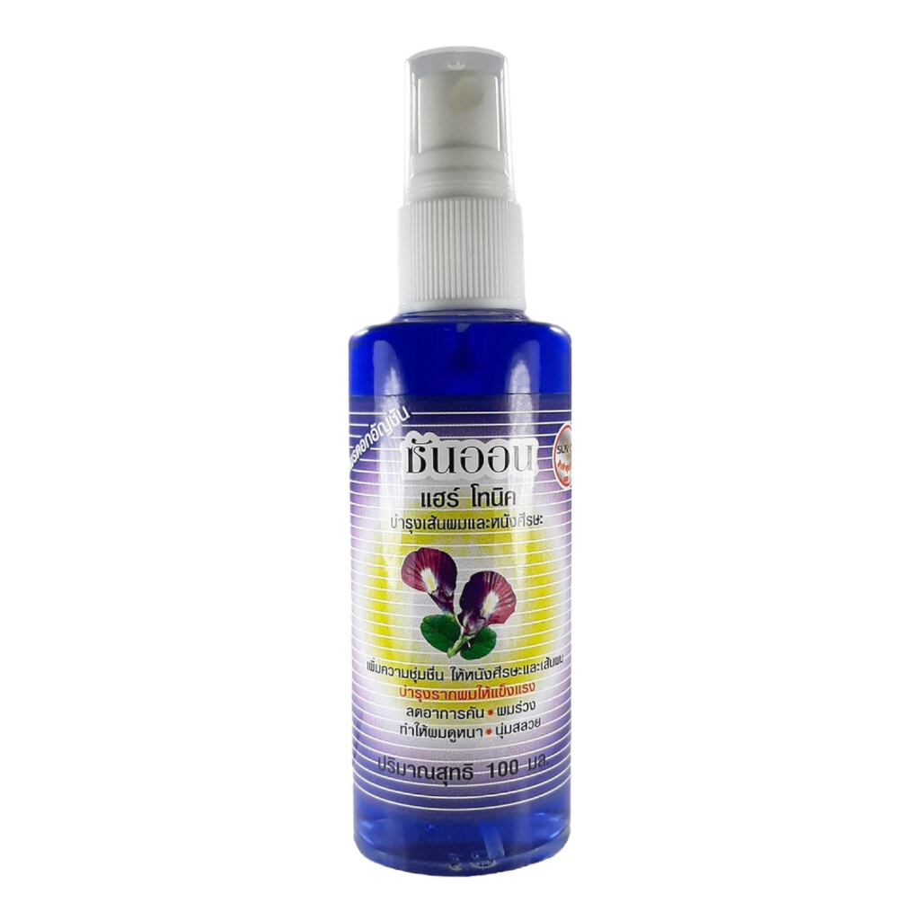 (1 ขวด) Sun On Hair Tonic (กลิ่นดอกอัญชัน) ผลิตภัณฑ์แฮร์โทนิคซันออน (100 ml.)