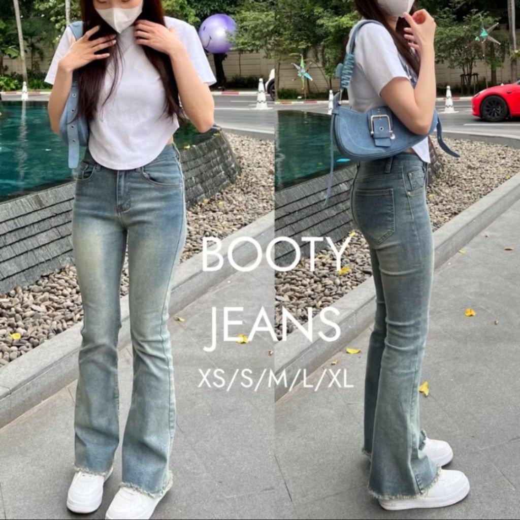 ****ลดราคา***ถึง30 เม.ย. เท่านั้น |ส่งต่อ uiui.stuffs กางเกงยีนส์ทรงขาม้า size S