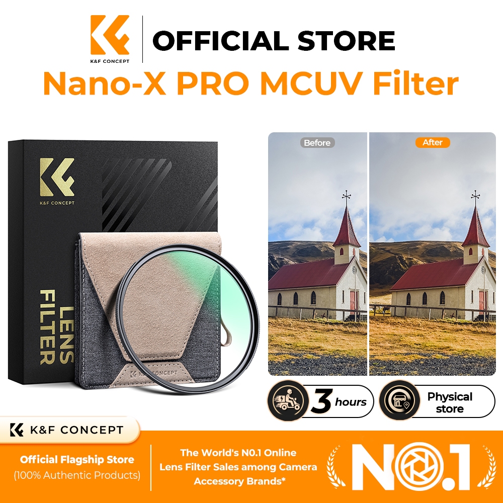 K&F CONCEPT NANO-X PRO Copper Frame MCUV Filter Waterproof and Scratch-Resistant Coating