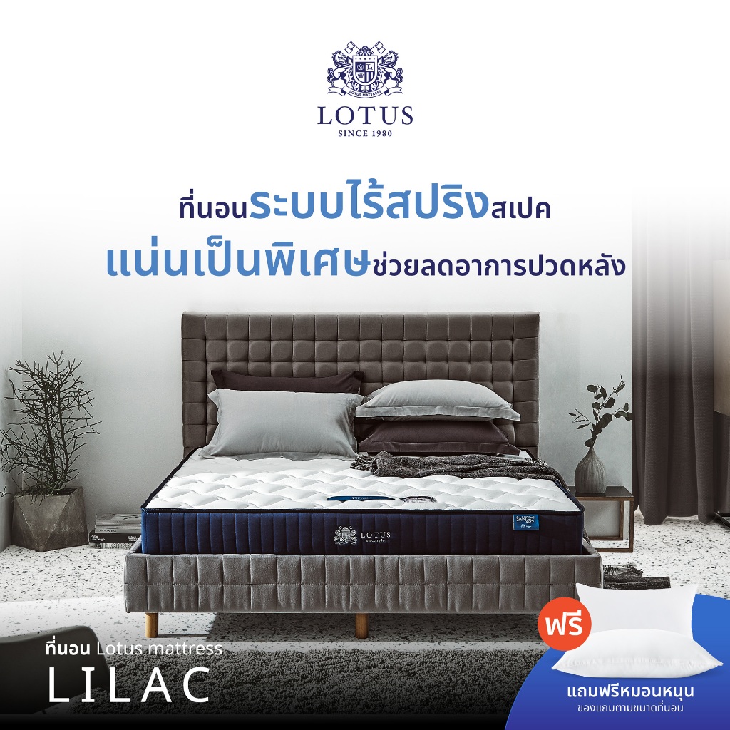 LOTUS ที่นอน (สเปคแน่นเป็นพิเศษ) รุ่น Lilac หนา 7 นิ้ว  ส่งฟรี