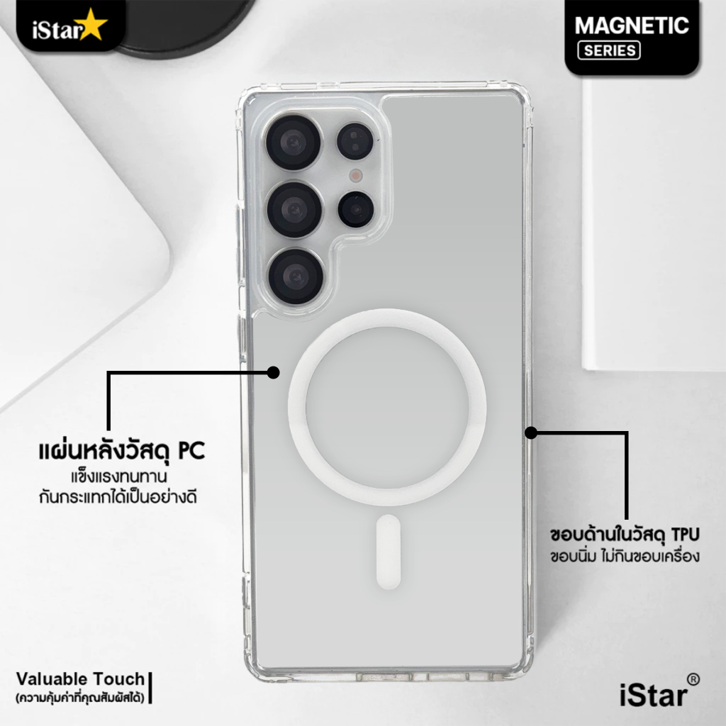[iStar] เคสใส แม่เหล็ก กันกระแทก SAMSUNG s26Ultra s25Ultra s24Ultra s23Ultra A55 A36 A35 A26 A16 A06 รูปที่ 3