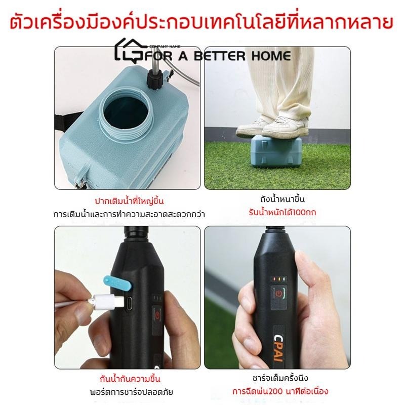 5L/8L/16L/20L เครื่องพ่นยาไฟฟ้า หัวพ่นยาไฟฟ้า โหมดการพ่นน้ำห้าโหมด แถมอุปกรณืเสริม3ชิ้น การฉีดพ่นแบบคู่ ถังน้ำหนาขึ้น - รูปที่ 6