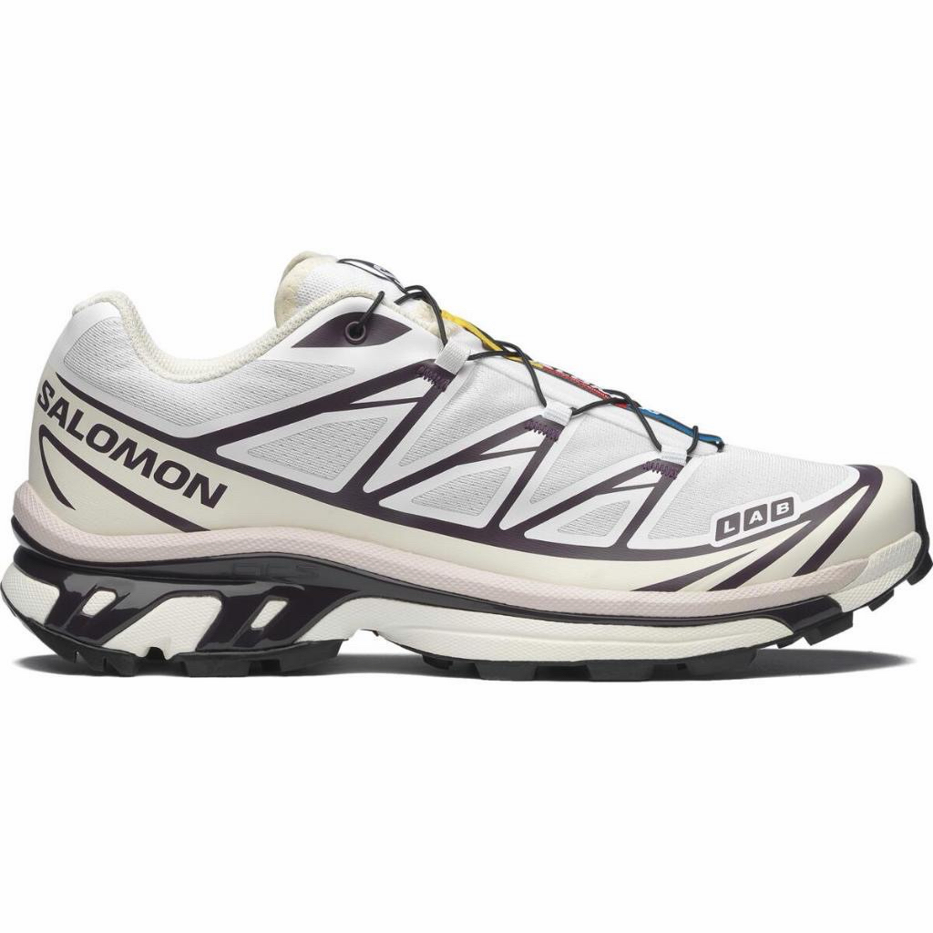 มือสอง UK4.5 Salomon XT-6 White Vanilla Ice Plum Perfect