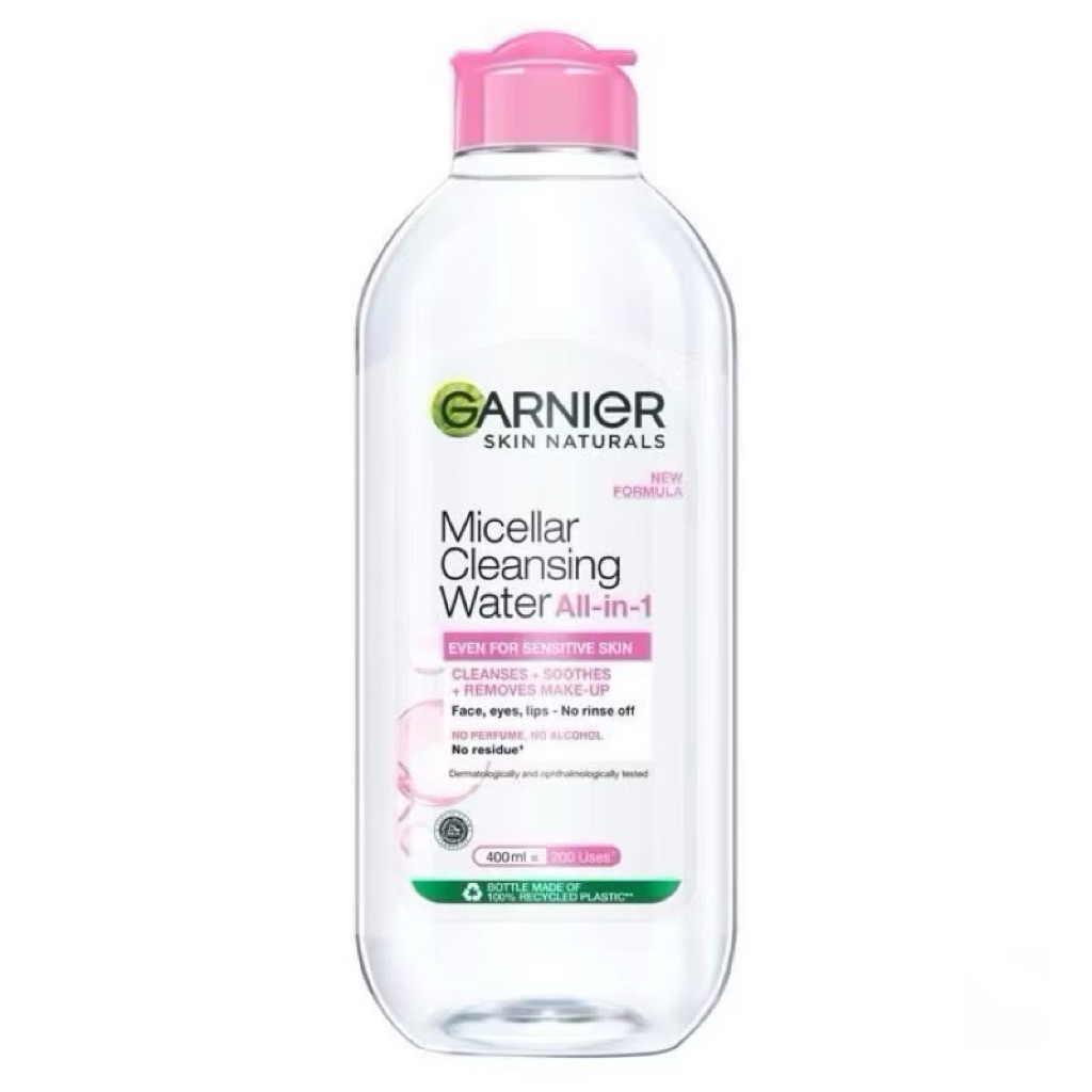 การ์นิเย่ ไมเซล่า คลีนซิ่ง วอเตอร์ ขนาด 400 มล. (เดี่ยว-แพ็คคู่) GARNIER MICELLAR WATER 400 ML.