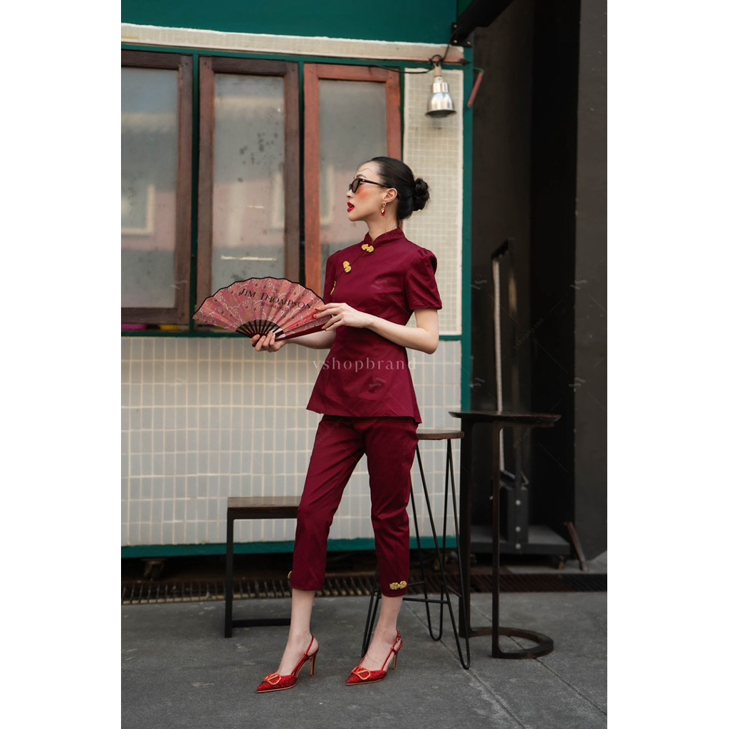 📌ทักก่อนสั่ง 📌 4234 ชุดเซท2ชิ้น เสื้อกี่เพ้า+ กางเกง8ส่วน VSHOP - รูปที่ 2